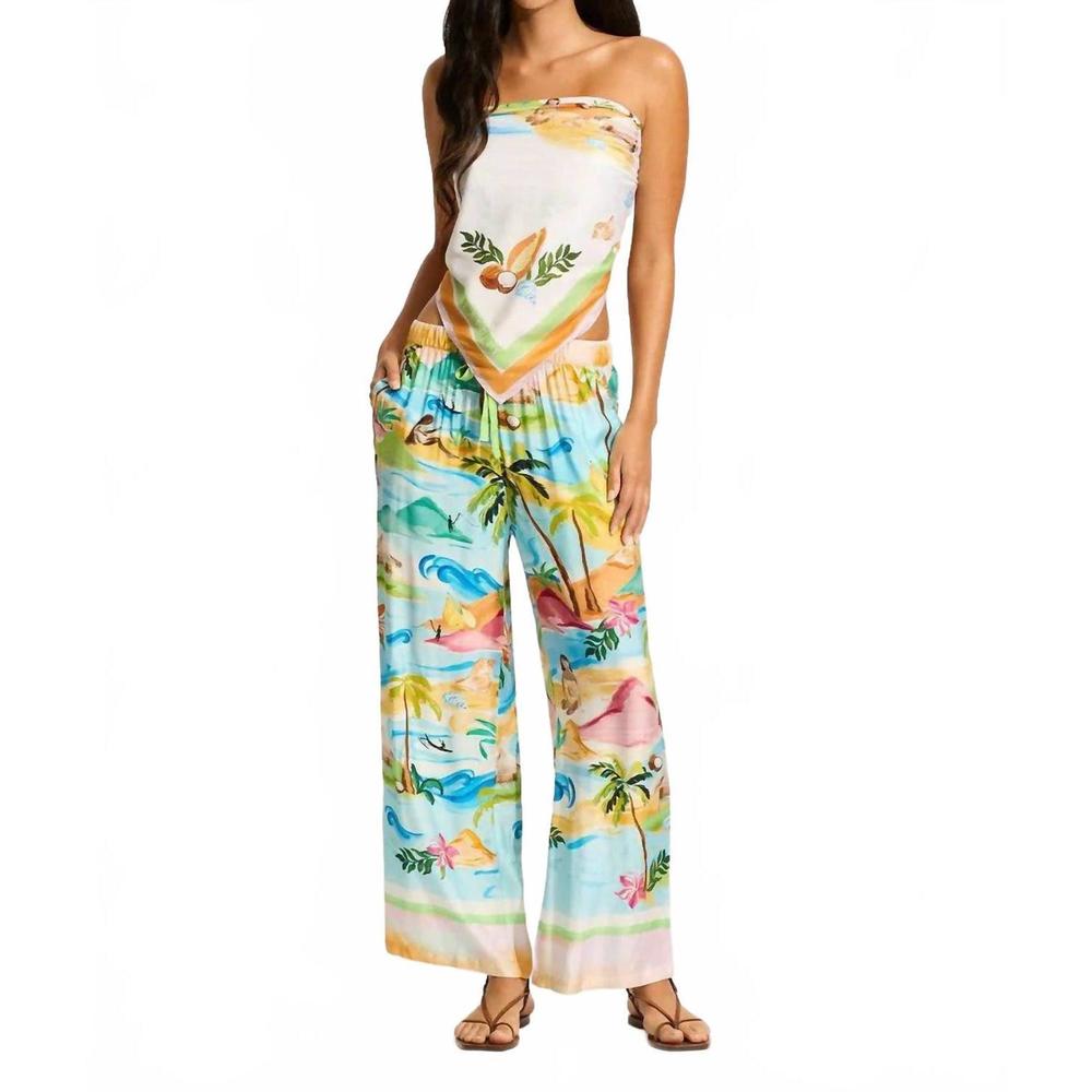 NEW SEAFOLLY south pacific pant in turquoise